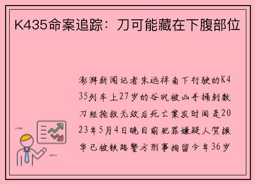 K435命案追踪：刀可能藏在下腹部位
